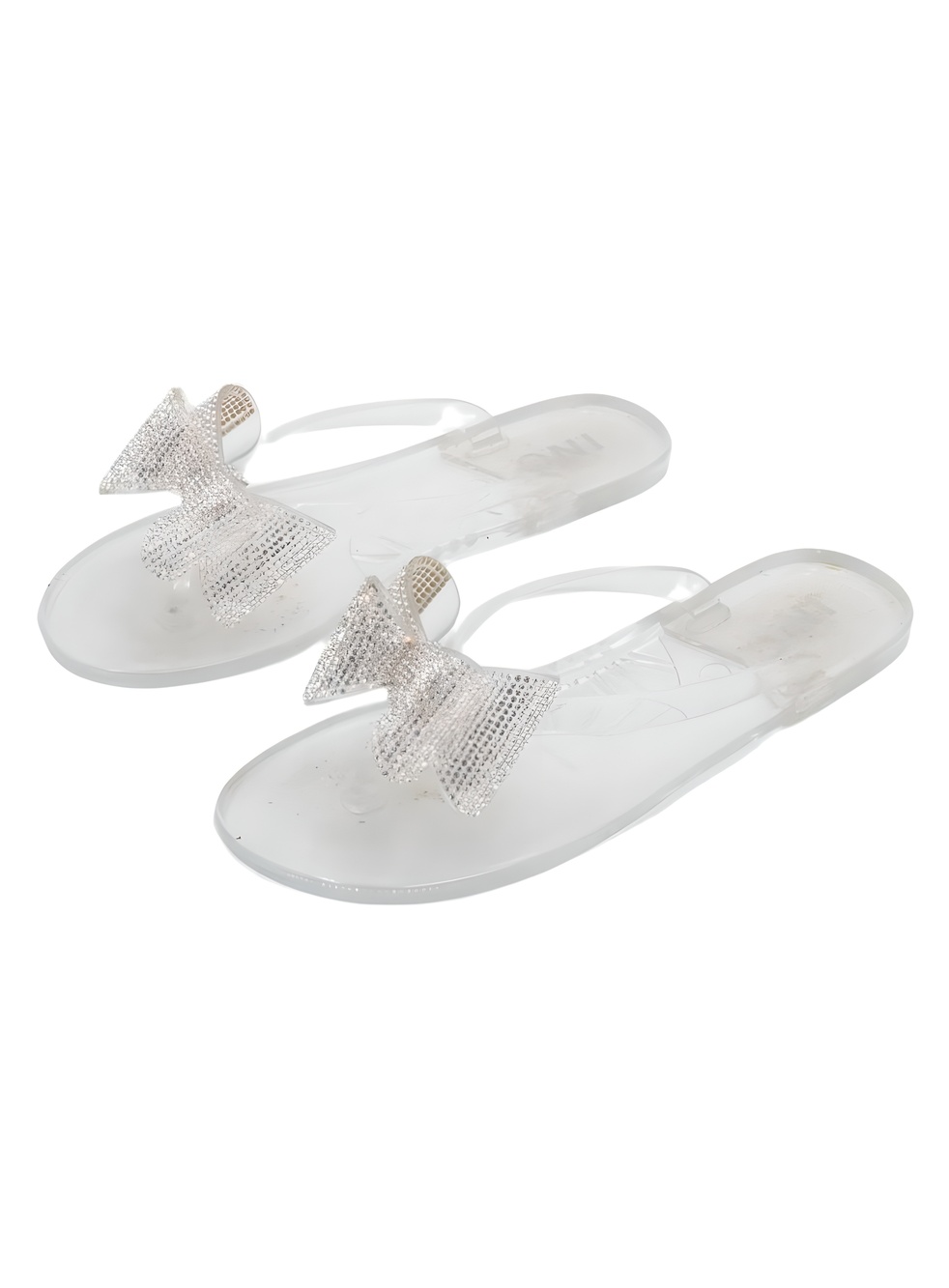 I.N.C. International Concepts Madena Bow Jelly Sandals Rhinestone Clear Size 7M - Picture 2 of 6